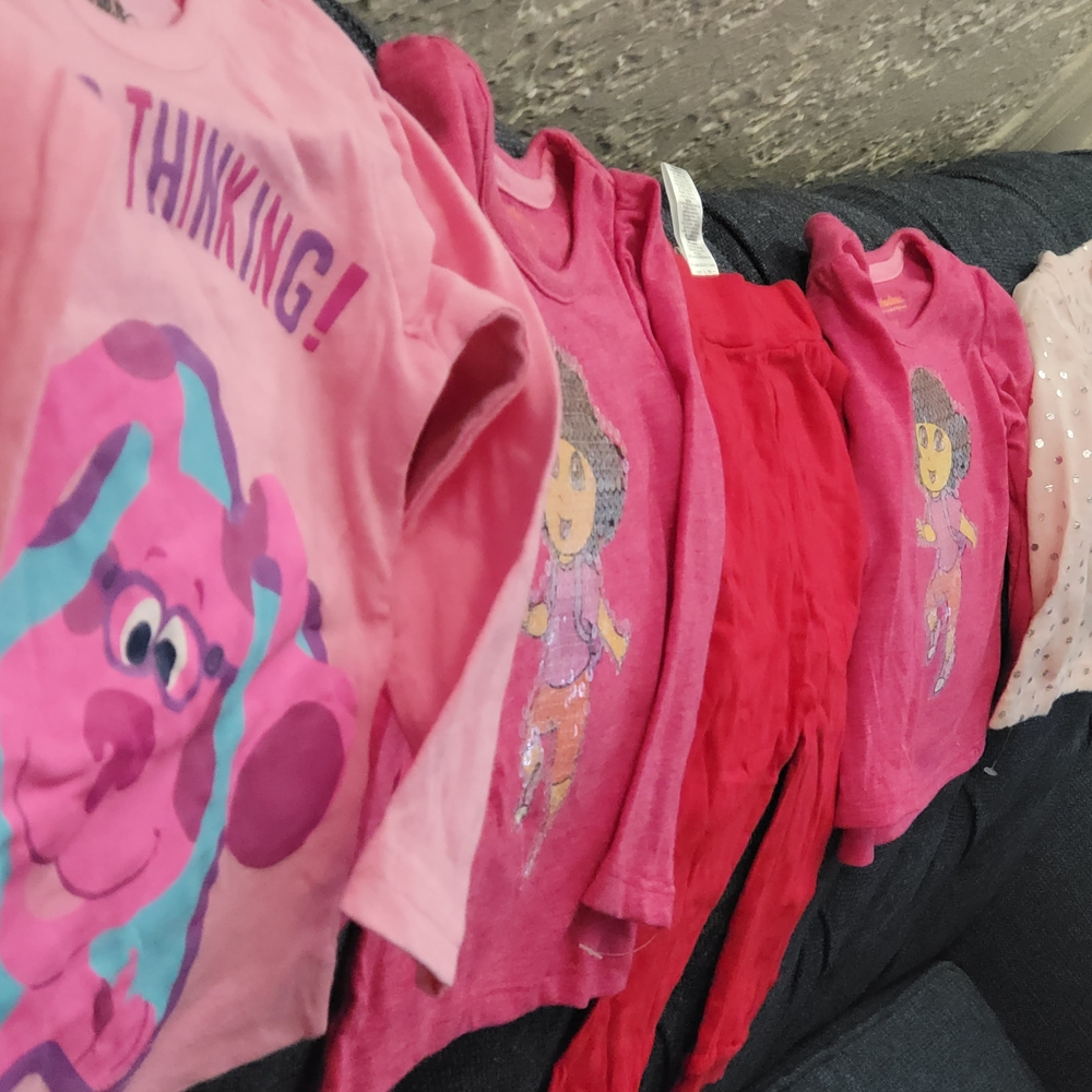 Kids Pink Character T-Shirts and Pants Set